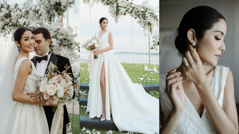 Hoa hậu Hoàn vũ Thái Lan – Farung Yuthithum cuốn hút trong váy cưới do NTK Đỗ Mạnh Cường thiết kế
