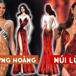 Đầm dạ hội của tân Hoa hậu Hoàn vũ 2018 lấy ý tưởng từ núi lửa và phượng hoàng