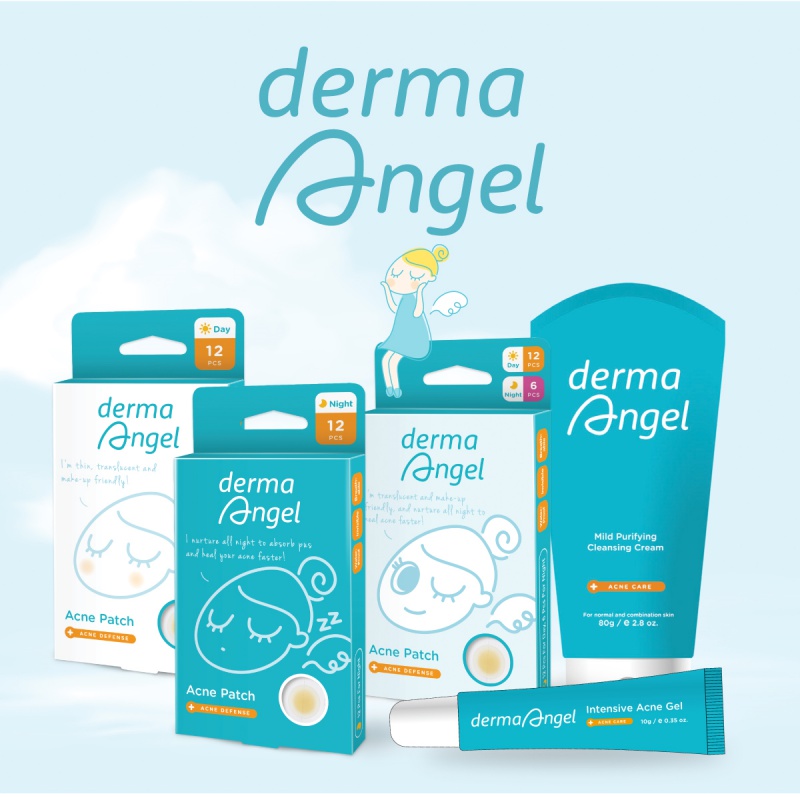 Các sản phẩm của Derma Angel bao gồm: miếng dán trị mụn, sữa rửa mặt và gel ngăn ngừa mụn.