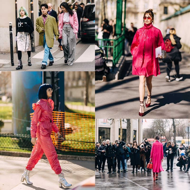 paris fashion week, thời trang, màu hồng,