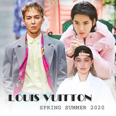 Ngô Diệc Phàm diện nguyên cây hồng phấn, Song Mino lần đầu catwalk trong show Louis Vuitton