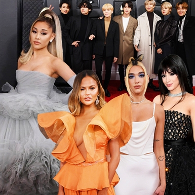 Ariana Grande hóa công chúa, cùng BTS “càn quét” thảm đỏ Grammy 2020