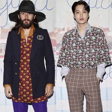 Kai (EXO) diện áo hoa, thân thiết với tài tử Jared Leto tại show Gucci Menswear Thu Đông 2020