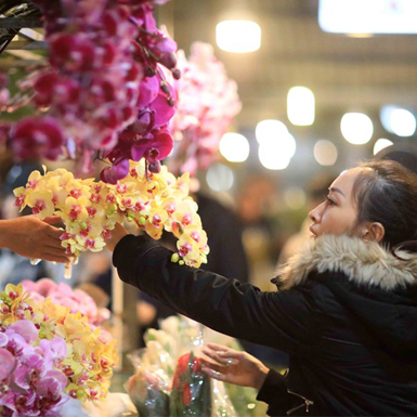 Chợ hoa Quảng Bá nhộn nhịp trong những đêm cuối năm