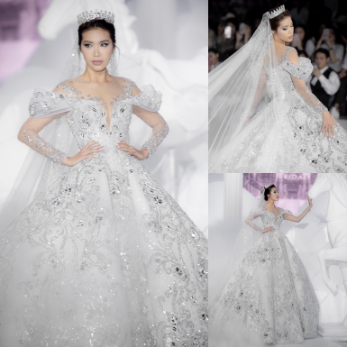 Minh Tú diện váy cưới đính 50.000 viên pha lê, “hút hồn” khách dự show “Dear My Princess” của NTK Chung Thanh Phong