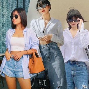 Combo sơ mi, quần jeans “phủ sóng” street style sao Việt