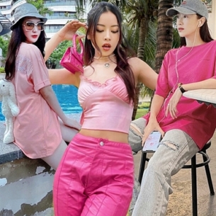 Gam màu hồng “thống trị” street style sao Việt tuần qua