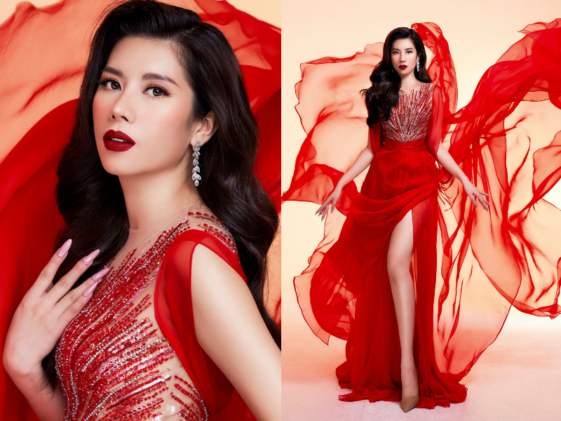 Hoa hậu Dương Yến Nhung khoe sắc diện ngày càng thăng hạng trong bộ ảnh lấy sắc đỏ làm chủ đạo