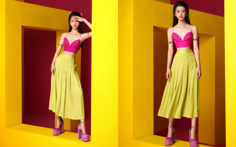 Untitled design 1 3 - Để tủ đồ mùa hè thêm rực rỡ với bộ sưu tập váy áo color block này  