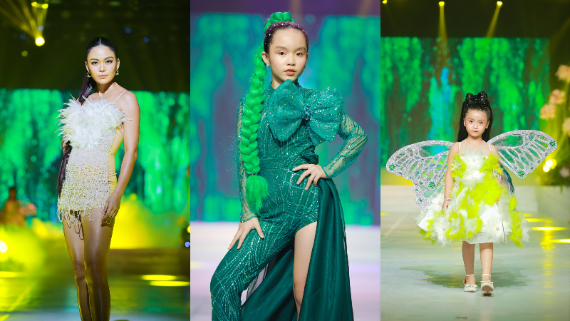 Á hậu Mâu Thủy, Hoàng Thùy catwalk cùng các mẫu nhí