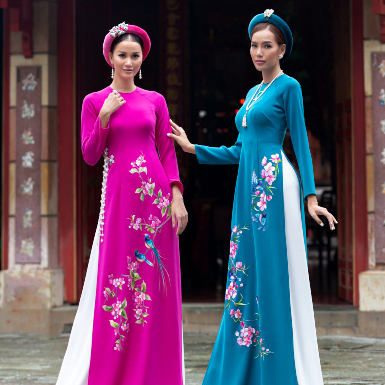 Hương Ly, Hoàng Phương hóa nàng thơ yêu kiều trong các thiết kế áo dài thêu tay kỳ công của Võ Việt Chung