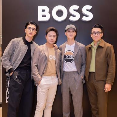 Diễn viên Anh Tú, fashionista Mad KingKong, diễn viên Bình An cùng các KOLs tham dự lễ khai trương thương hiệu thời trang cao cấp của BOSS